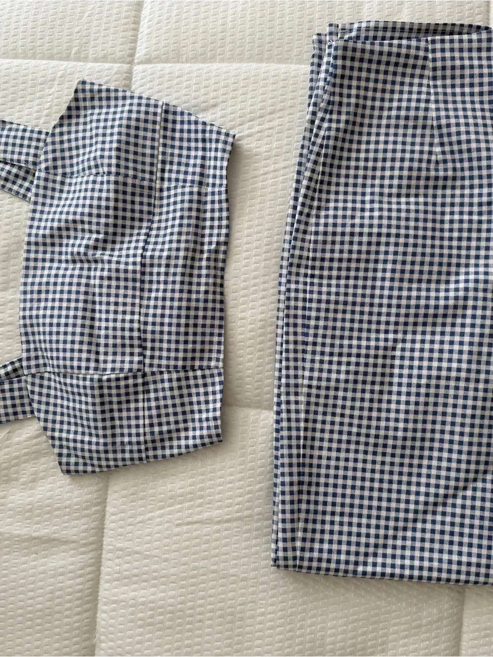 Lulus Blue Gingham Matching Set XS